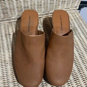 Lucky Brand Women's Tan Leather Mules